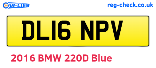 DL16NPV are the vehicle registration plates.