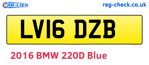 LV16DZB are the vehicle registration plates.