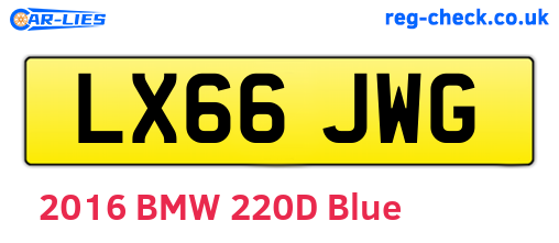 LX66JWG are the vehicle registration plates.