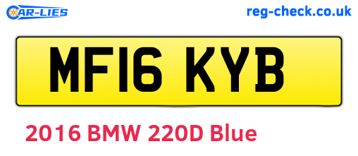 MF16KYB are the vehicle registration plates.