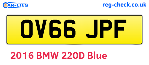 OV66JPF are the vehicle registration plates.