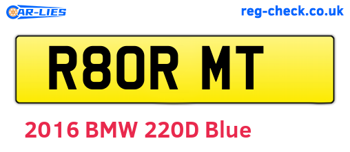 R80RMT are the vehicle registration plates.