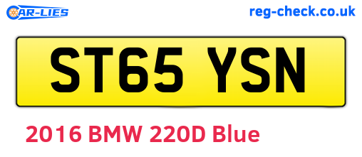 ST65YSN are the vehicle registration plates.