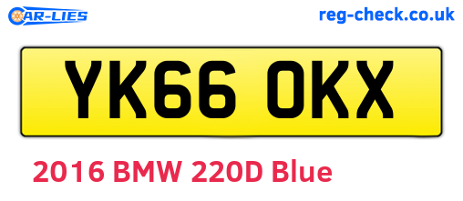 YK66OKX are the vehicle registration plates.