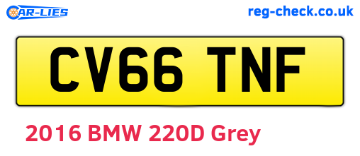 CV66TNF are the vehicle registration plates.