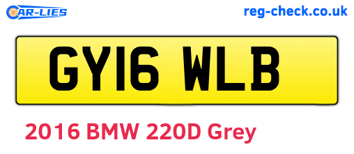 GY16WLB are the vehicle registration plates.