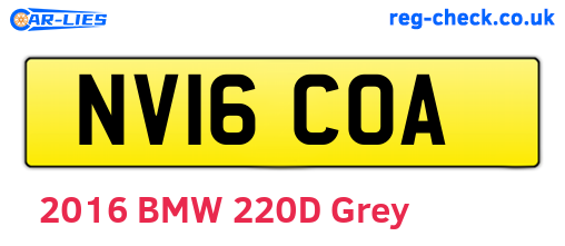 NV16COA are the vehicle registration plates.