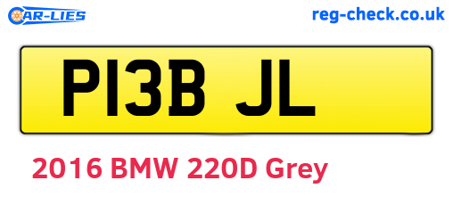 P13BJL are the vehicle registration plates.