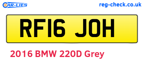 RF16JOH are the vehicle registration plates.
