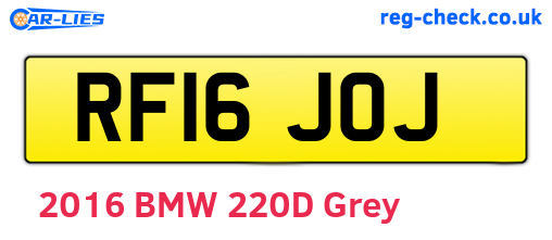 RF16JOJ are the vehicle registration plates.