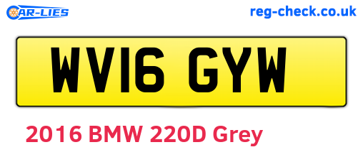 WV16GYW are the vehicle registration plates.