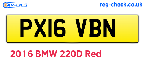 PX16VBN are the vehicle registration plates.