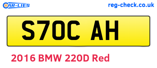 S70CAH are the vehicle registration plates.