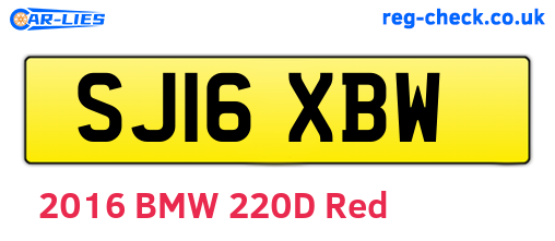SJ16XBW are the vehicle registration plates.