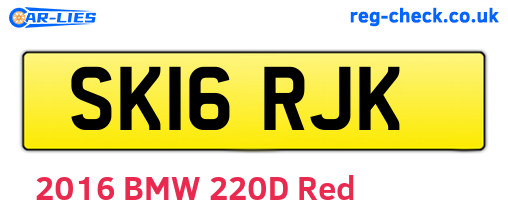 SK16RJK are the vehicle registration plates.