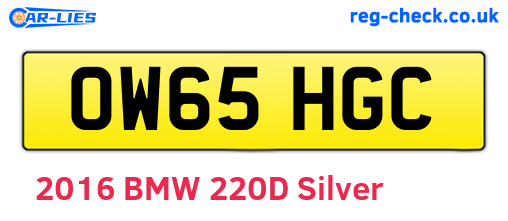 OW65HGC are the vehicle registration plates.