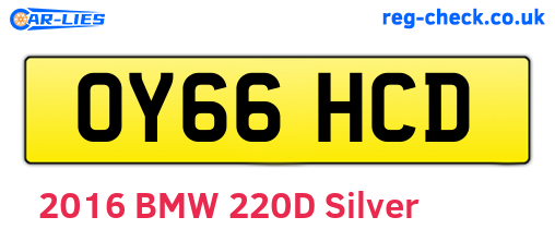 OY66HCD are the vehicle registration plates.