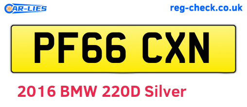 PF66CXN are the vehicle registration plates.