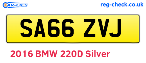 SA66ZVJ are the vehicle registration plates.