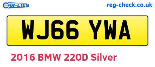 WJ66YWA are the vehicle registration plates.