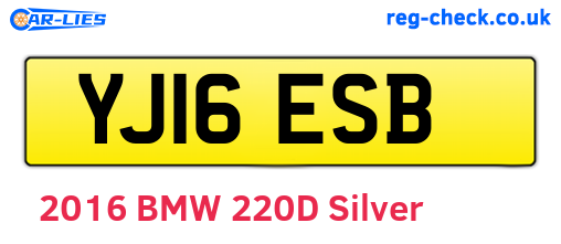 YJ16ESB are the vehicle registration plates.