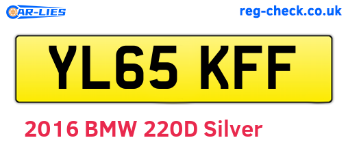 YL65KFF are the vehicle registration plates.
