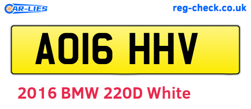 AO16HHV are the vehicle registration plates.