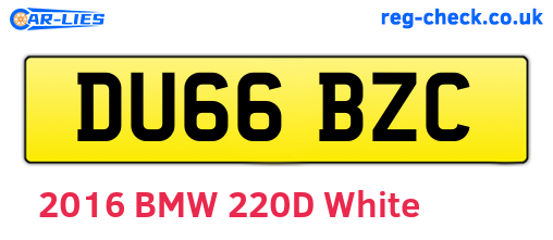 DU66BZC are the vehicle registration plates.