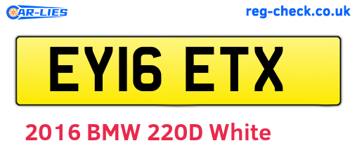 EY16ETX are the vehicle registration plates.