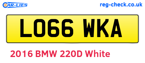 LO66WKA are the vehicle registration plates.