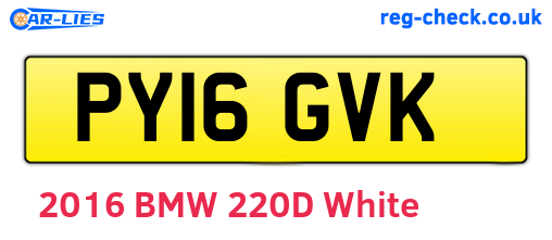 PY16GVK are the vehicle registration plates.