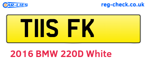 T11SFK are the vehicle registration plates.