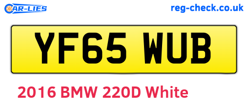 YF65WUB are the vehicle registration plates.