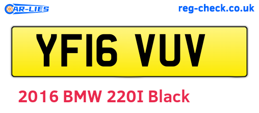 YF16VUV are the vehicle registration plates.