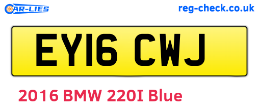 EY16CWJ are the vehicle registration plates.