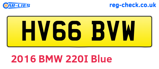 HV66BVW are the vehicle registration plates.