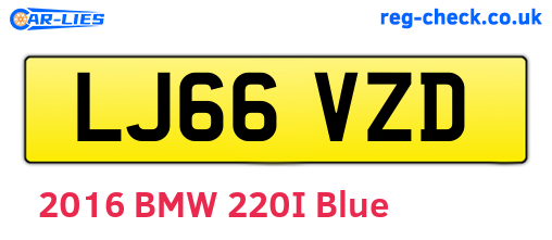 LJ66VZD are the vehicle registration plates.