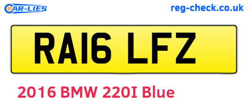 RA16LFZ are the vehicle registration plates.