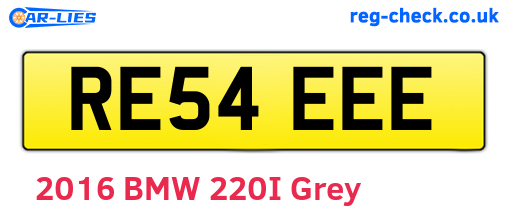 RE54EEE are the vehicle registration plates.