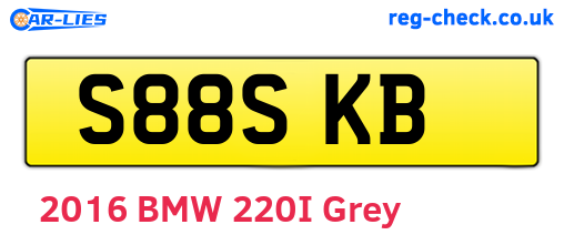 S88SKB are the vehicle registration plates.