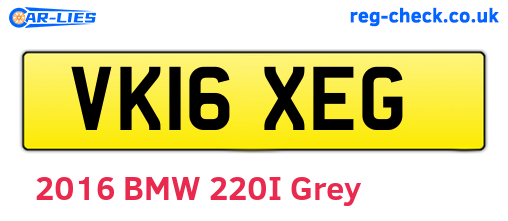 VK16XEG are the vehicle registration plates.