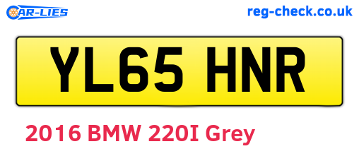 YL65HNR are the vehicle registration plates.