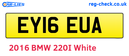 EY16EUA are the vehicle registration plates.