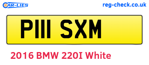 P111SXM are the vehicle registration plates.