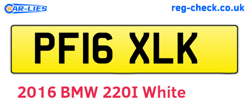 PF16XLK are the vehicle registration plates.