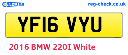 YF16VYU are the vehicle registration plates.