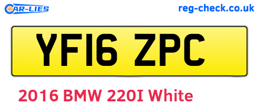 YF16ZPC are the vehicle registration plates.
