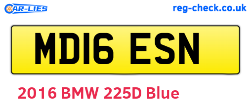 MD16ESN are the vehicle registration plates.