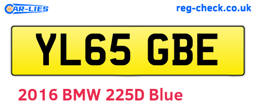 YL65GBE are the vehicle registration plates.