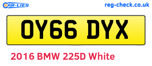 OY66DYX are the vehicle registration plates.
